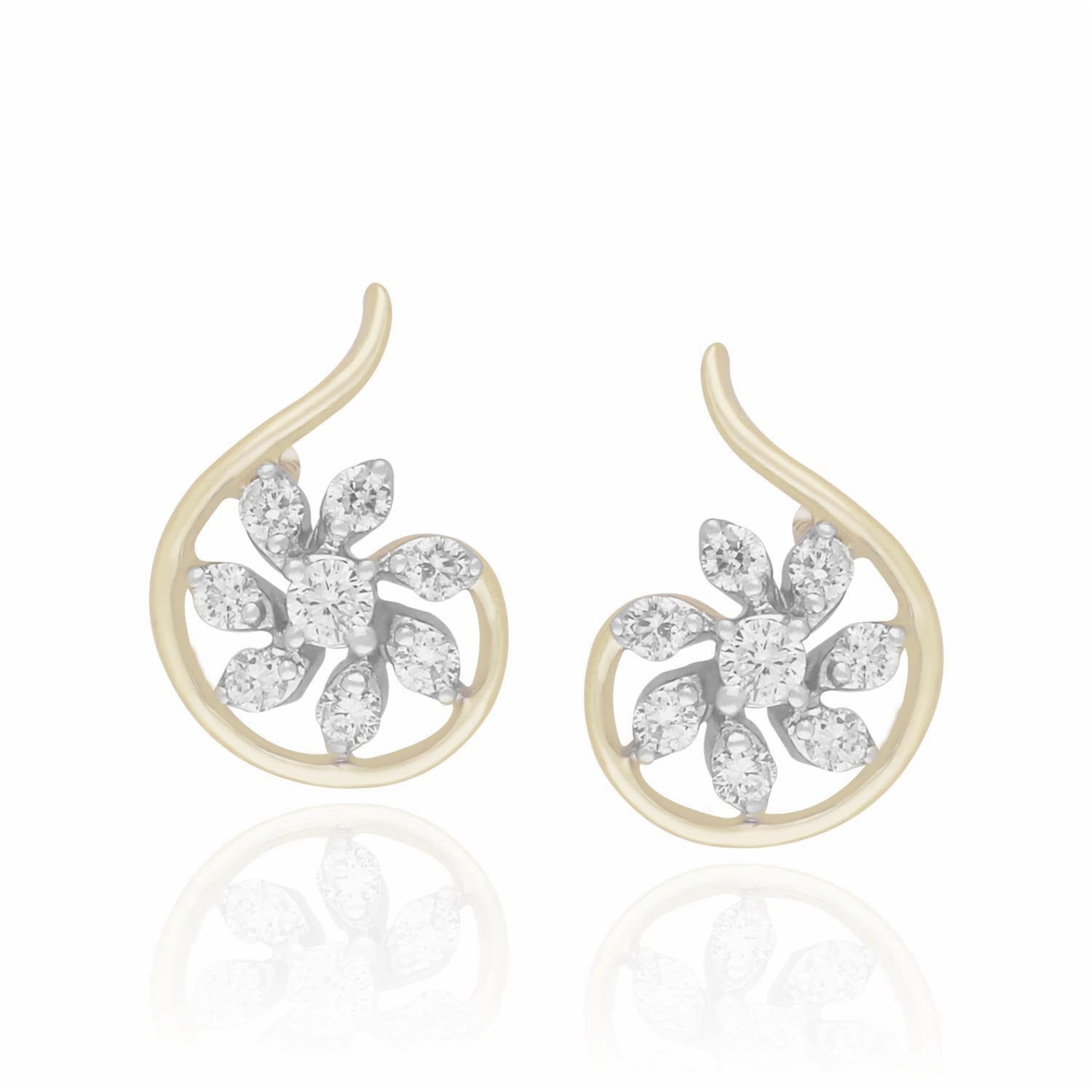 Sculptural Floral Lab Grown Diamond Earrings