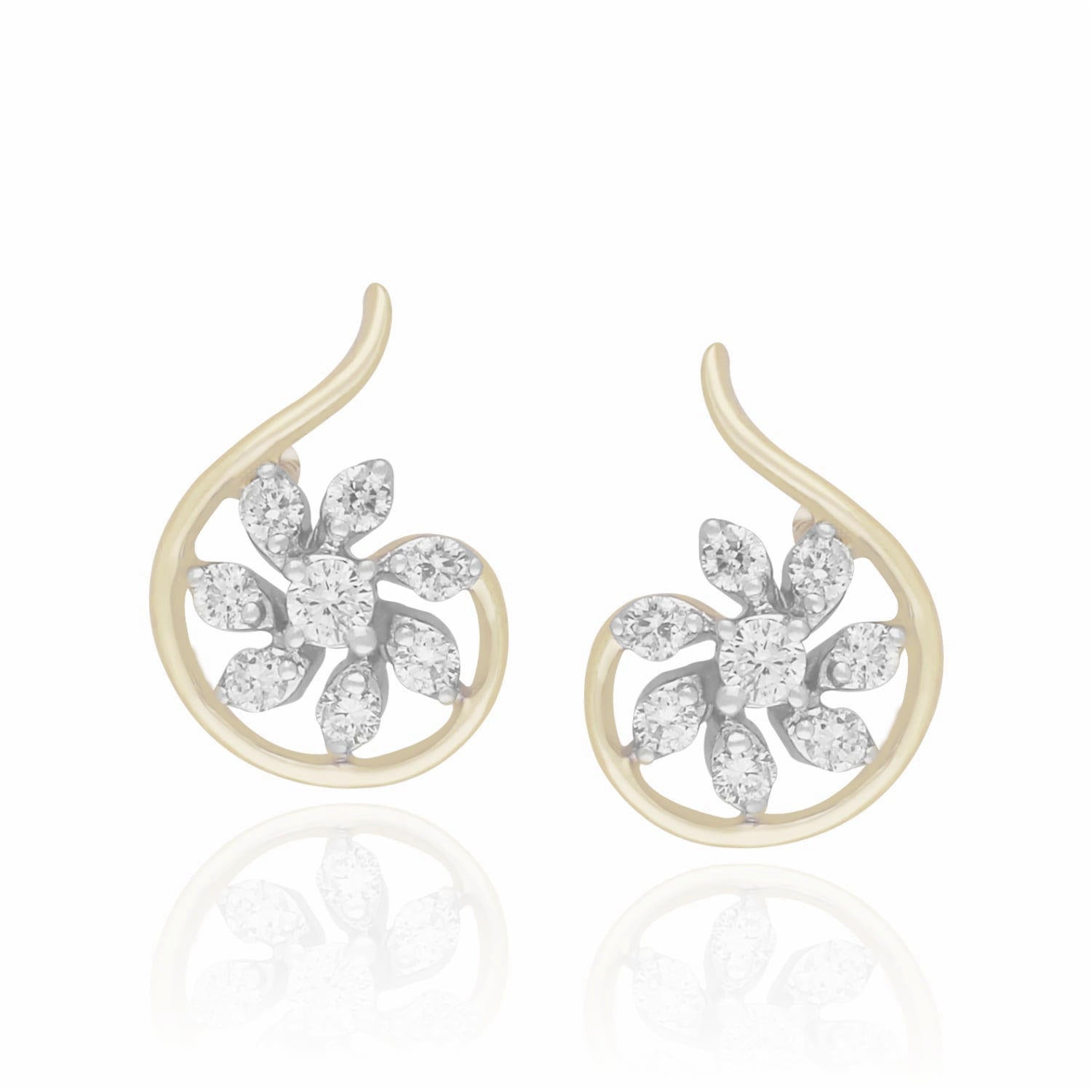 Sculptural Floral Lab Grown Diamond Earrings