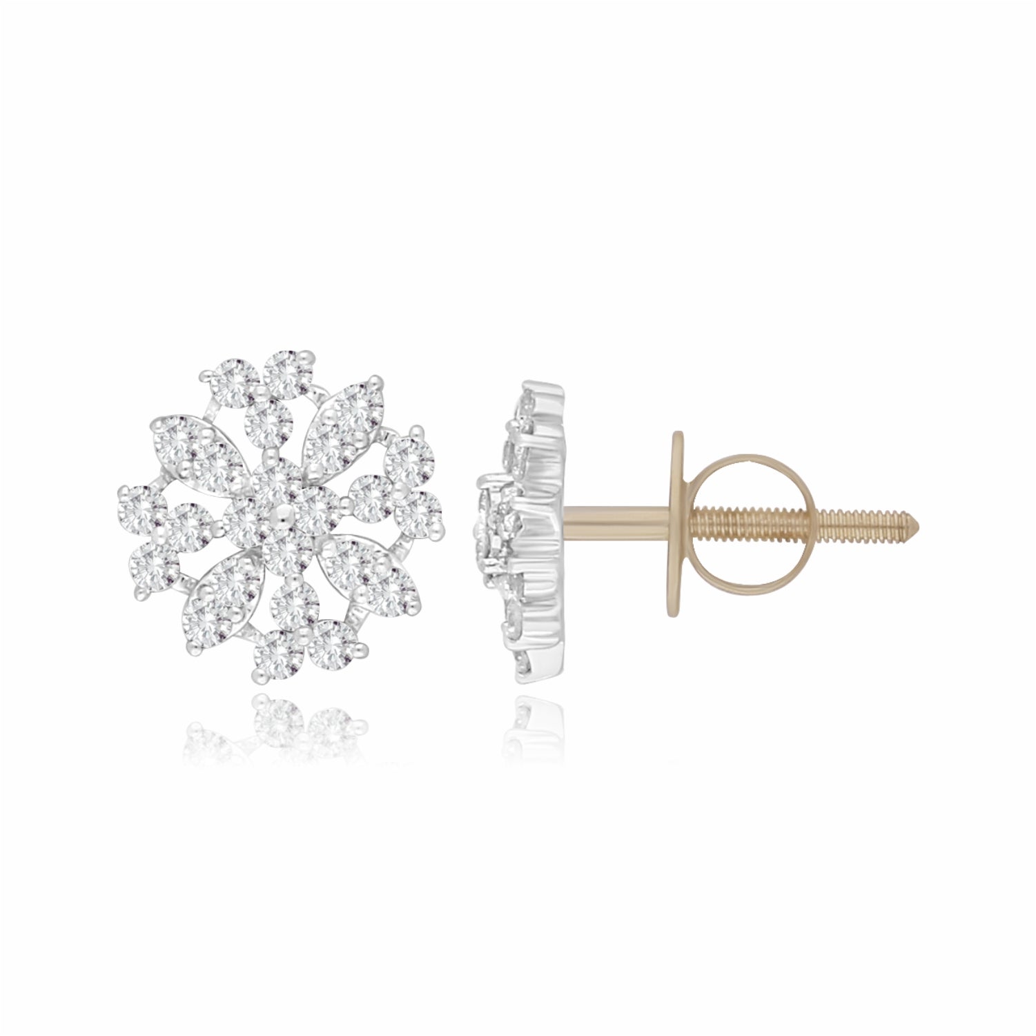 Frosted Petal Lab Grown Diamond Earrings