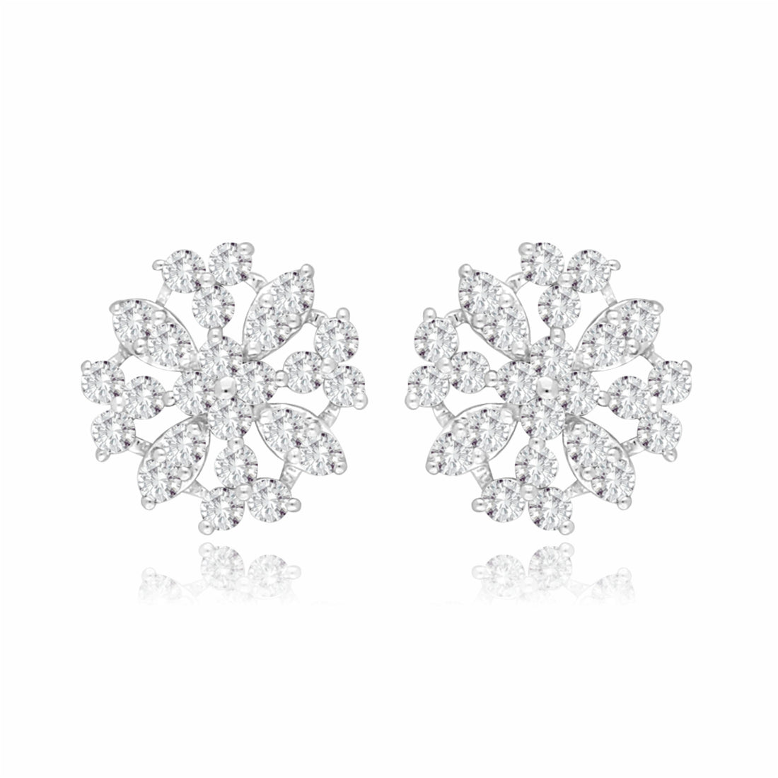 Frosted Petal Lab Grown Diamond Earrings