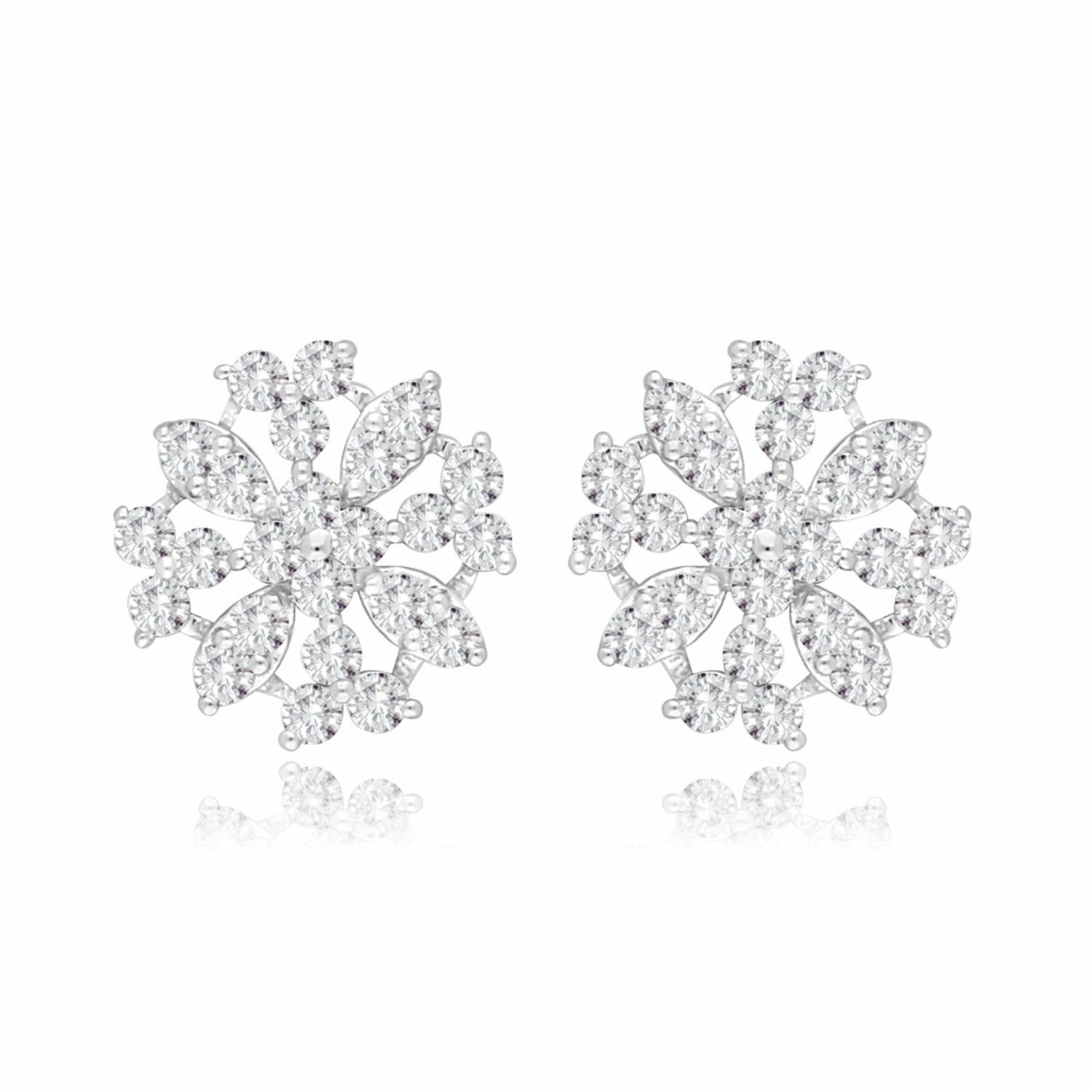 Frosted Petal Lab Grown Diamond Earrings