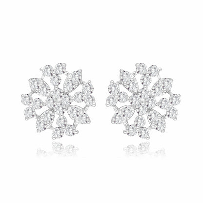 Frosted Petal Lab Grown Diamond Earrings