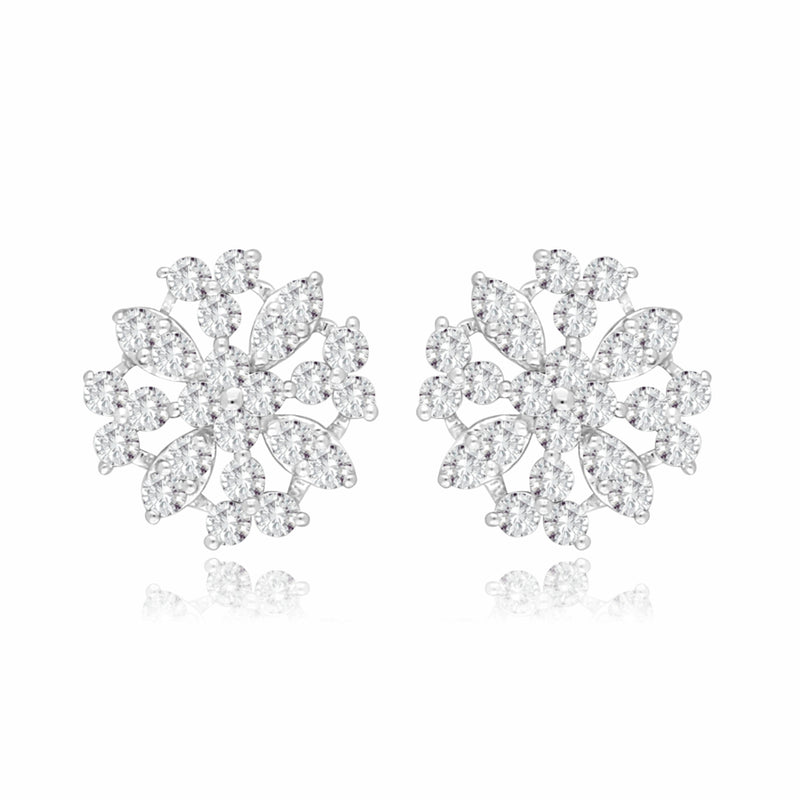 Frosted Petal Lab Grown Diamond Earrings