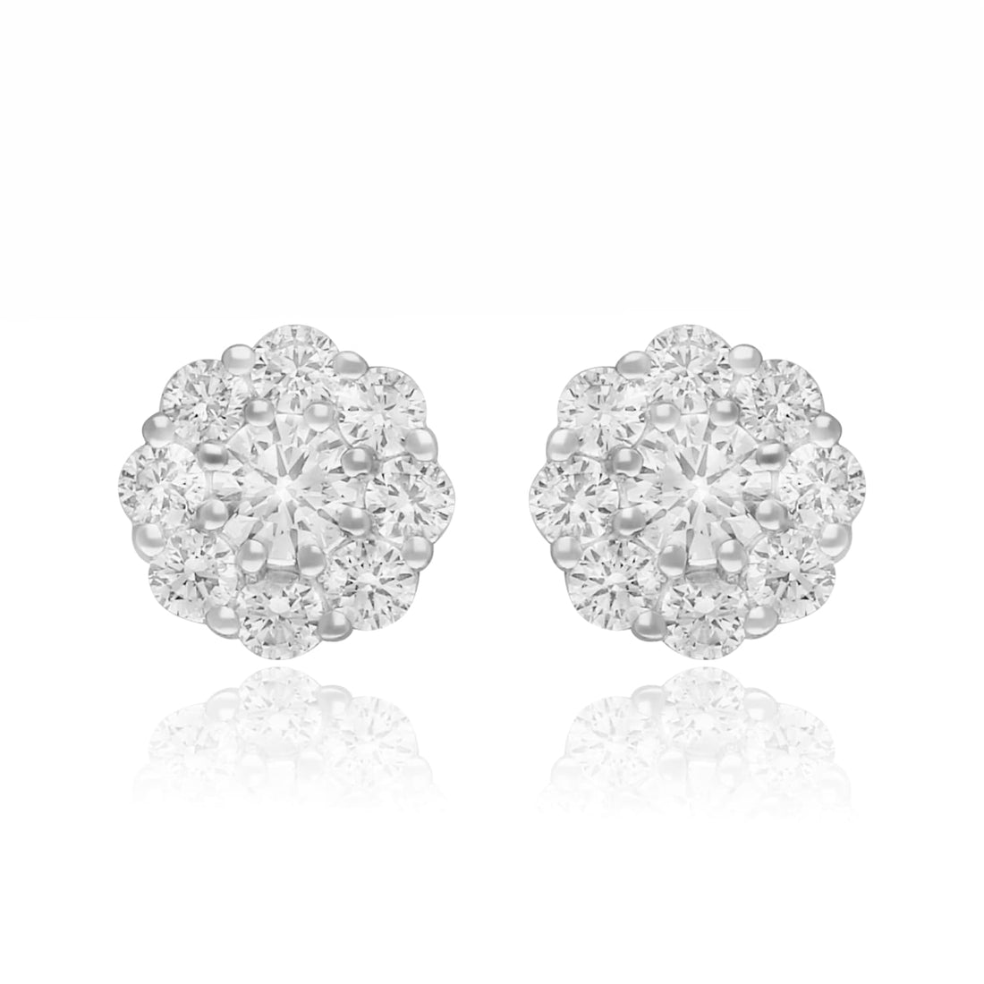Moonstone Lab Grown Diamond Earrings