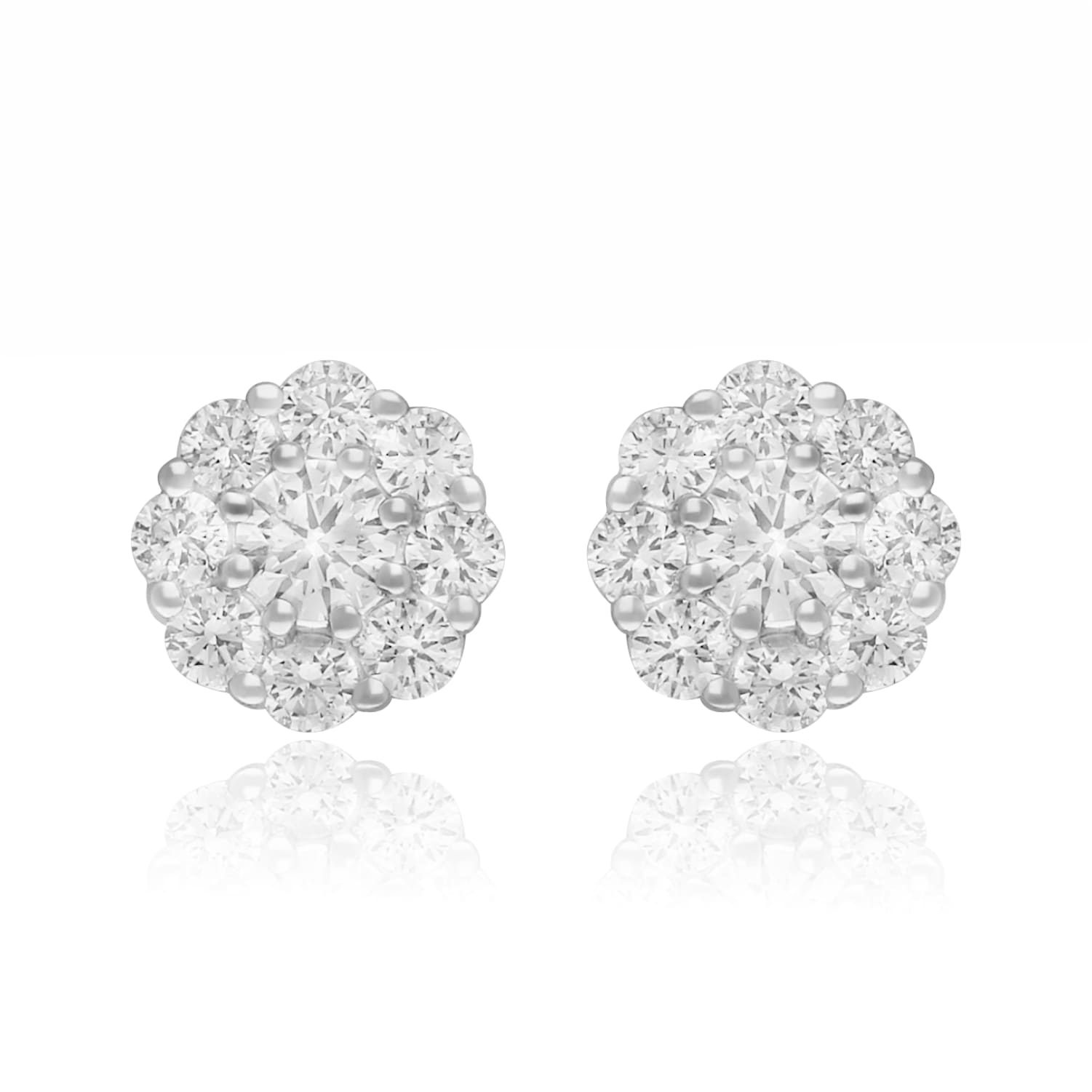 Moonstone Lab Grown Diamond Earrings