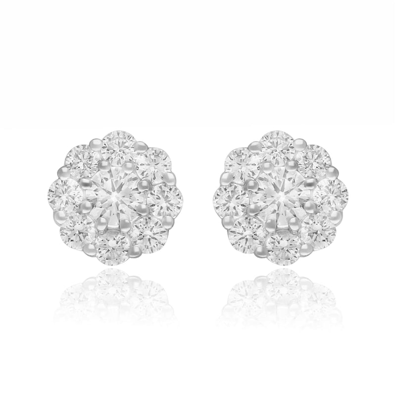 Moonstone Lab Grown Diamond Earrings