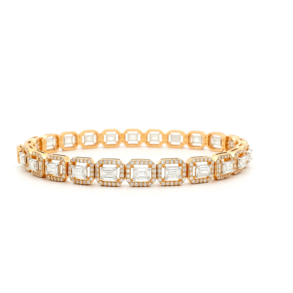 Royal Radiance Emerald Lab Grown Diamond Bracelet
