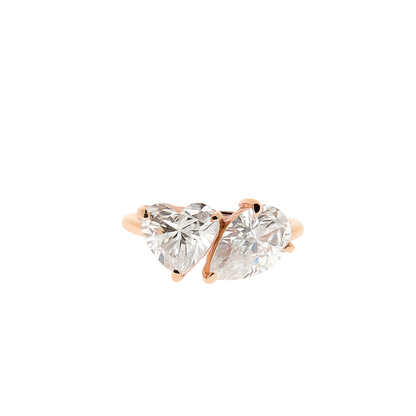 Twin Flame Embrace Solitaire Lab Grown Diamond Ring