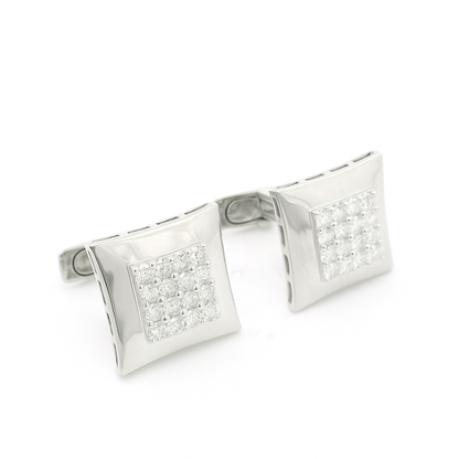 Grid Cuff Lab Grown Diamond Cufflinks