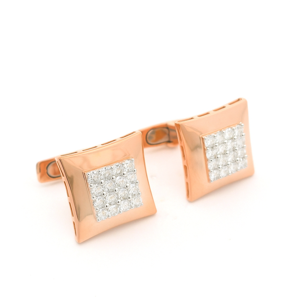 Grid Cuff Lab Grown Diamond Cufflinks
