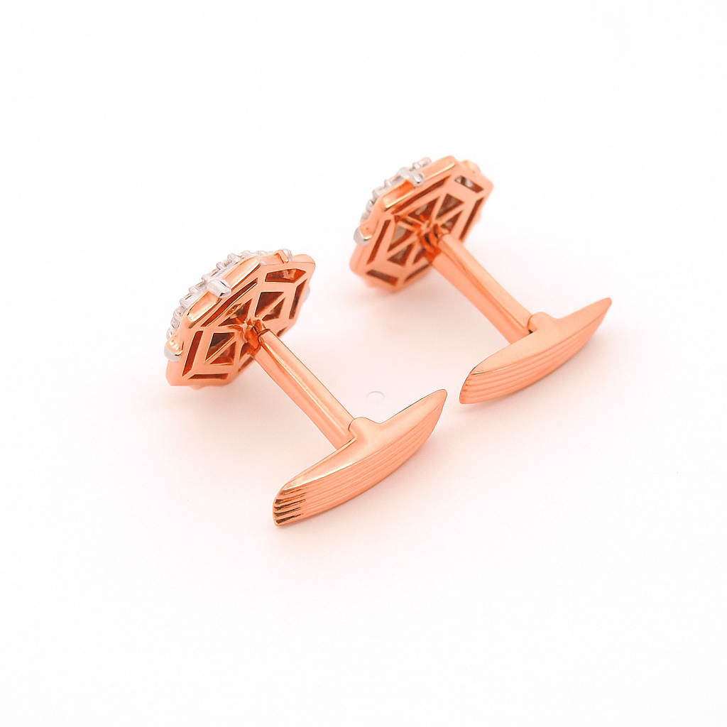 Hex Spark Lab Grown Diamond Cufflinks
