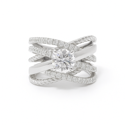 Bold Weave Lab Grown Diamond Ring