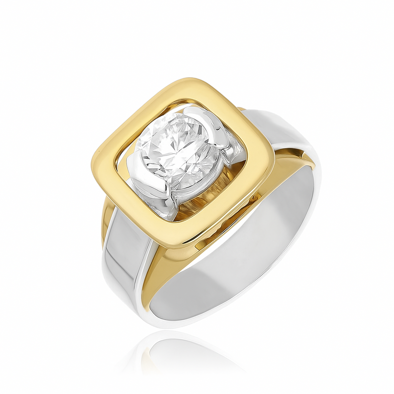 Noble Square Solitaire Lab Grown Diamond Ring