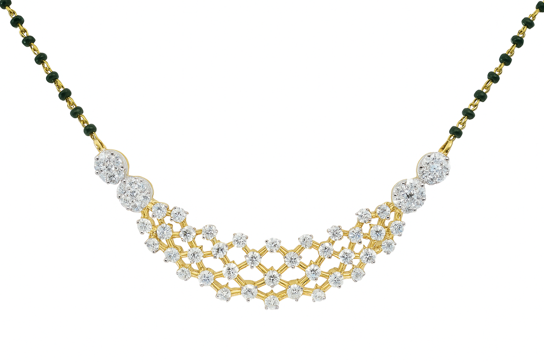 Glittering Net Lab Grown Diamond Mangalsutra
