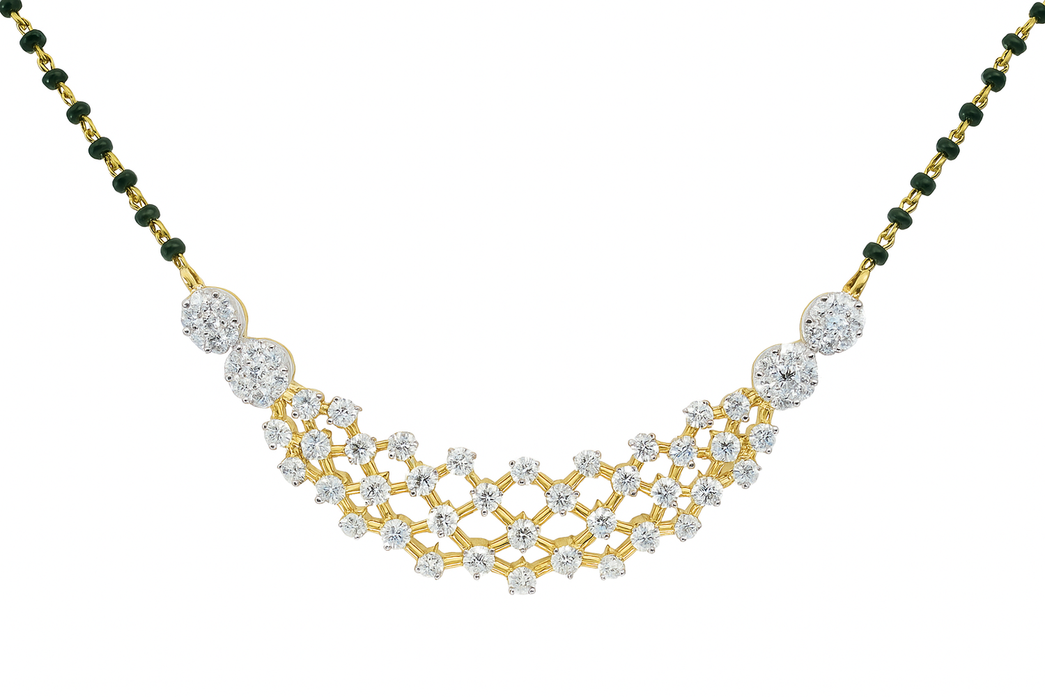 Glittering Net Lab Grown Diamond Mangalsutra