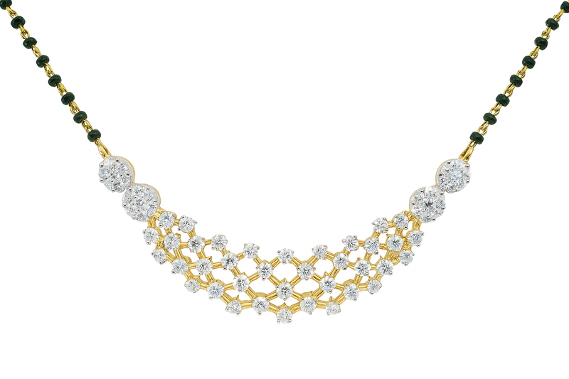 Glittering Net Lab Grown Diamond Mangalsutra
