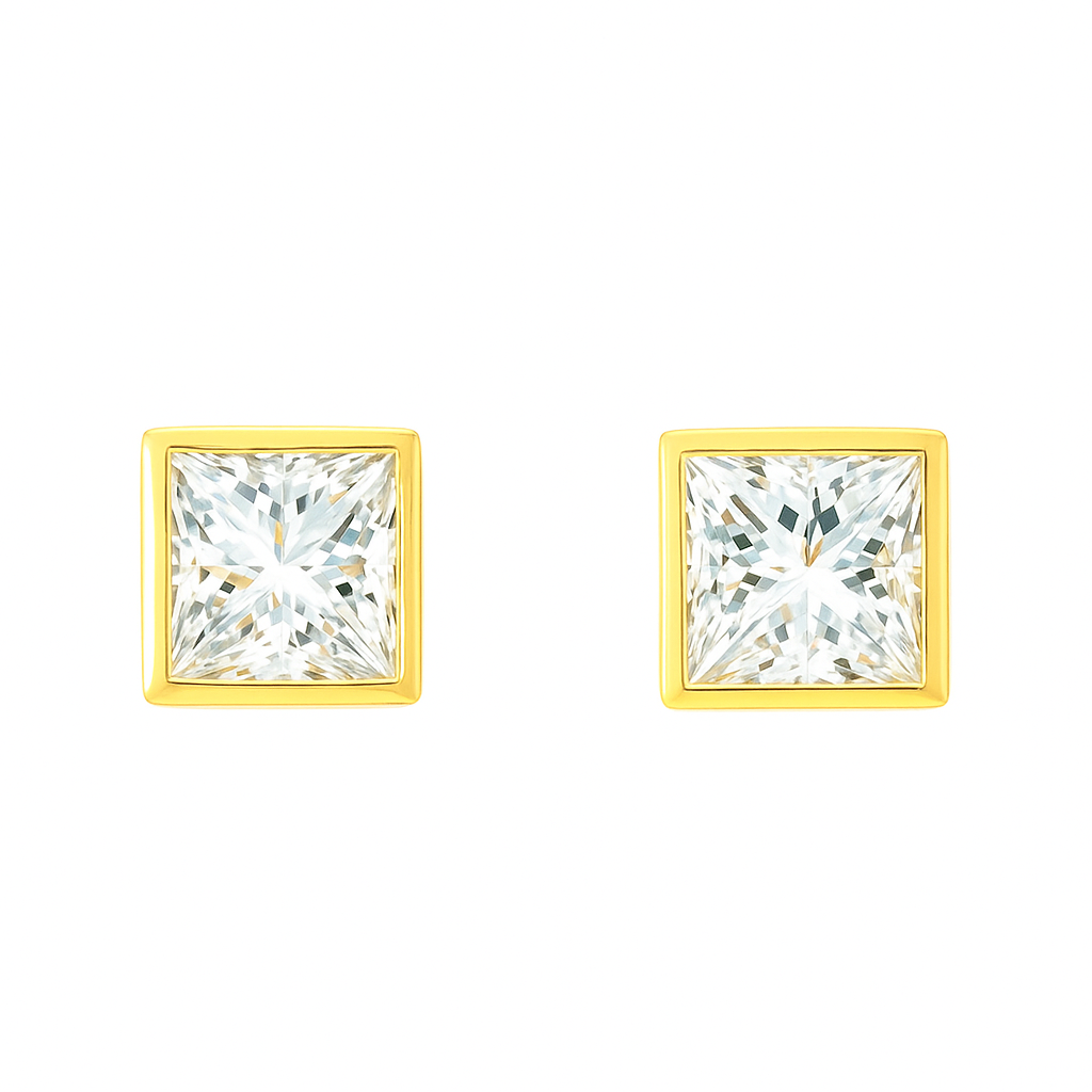 Radiant Palace Solitaire Lab Grown Diamond Earrings