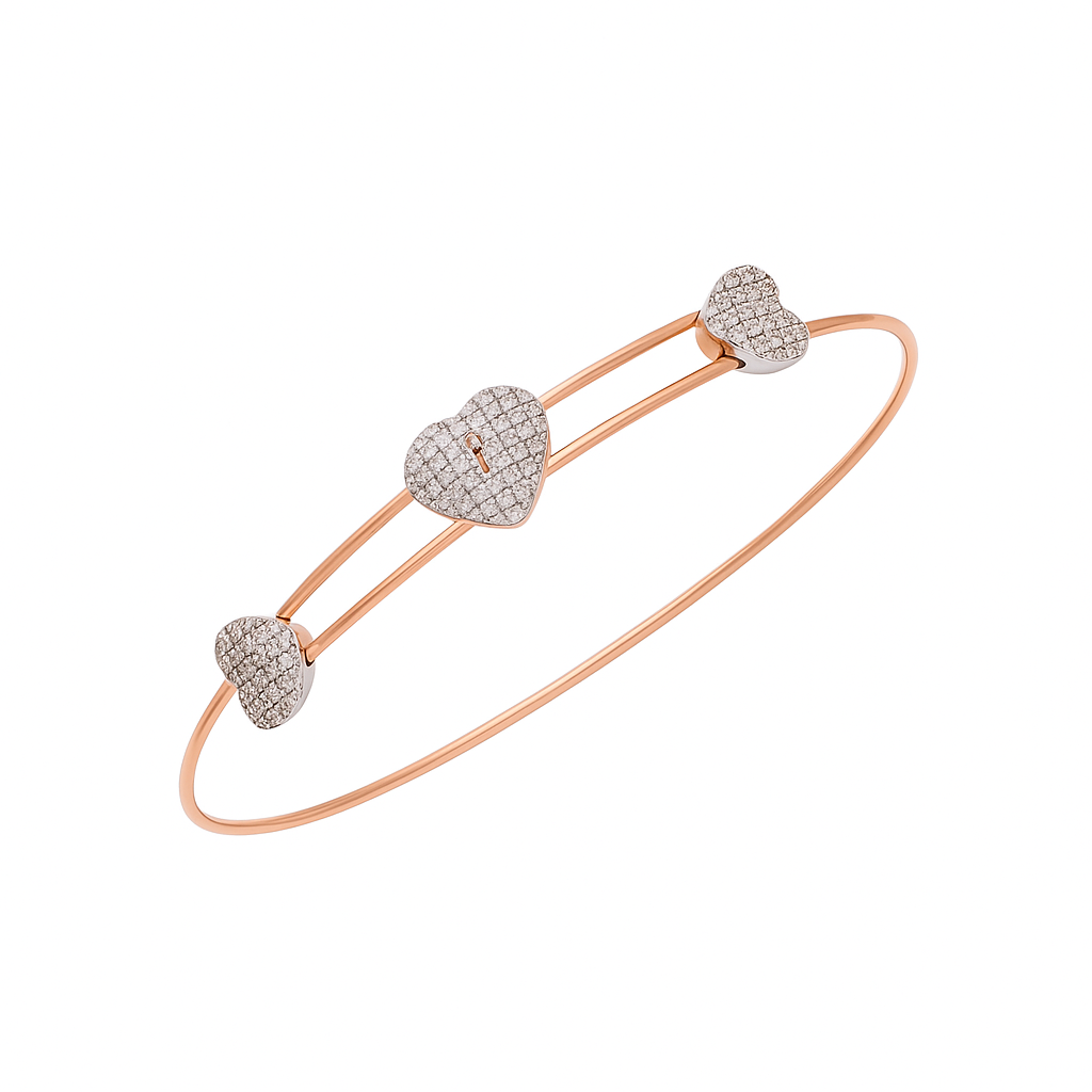 Heart Lock Lab Grown Diamond Bangle
