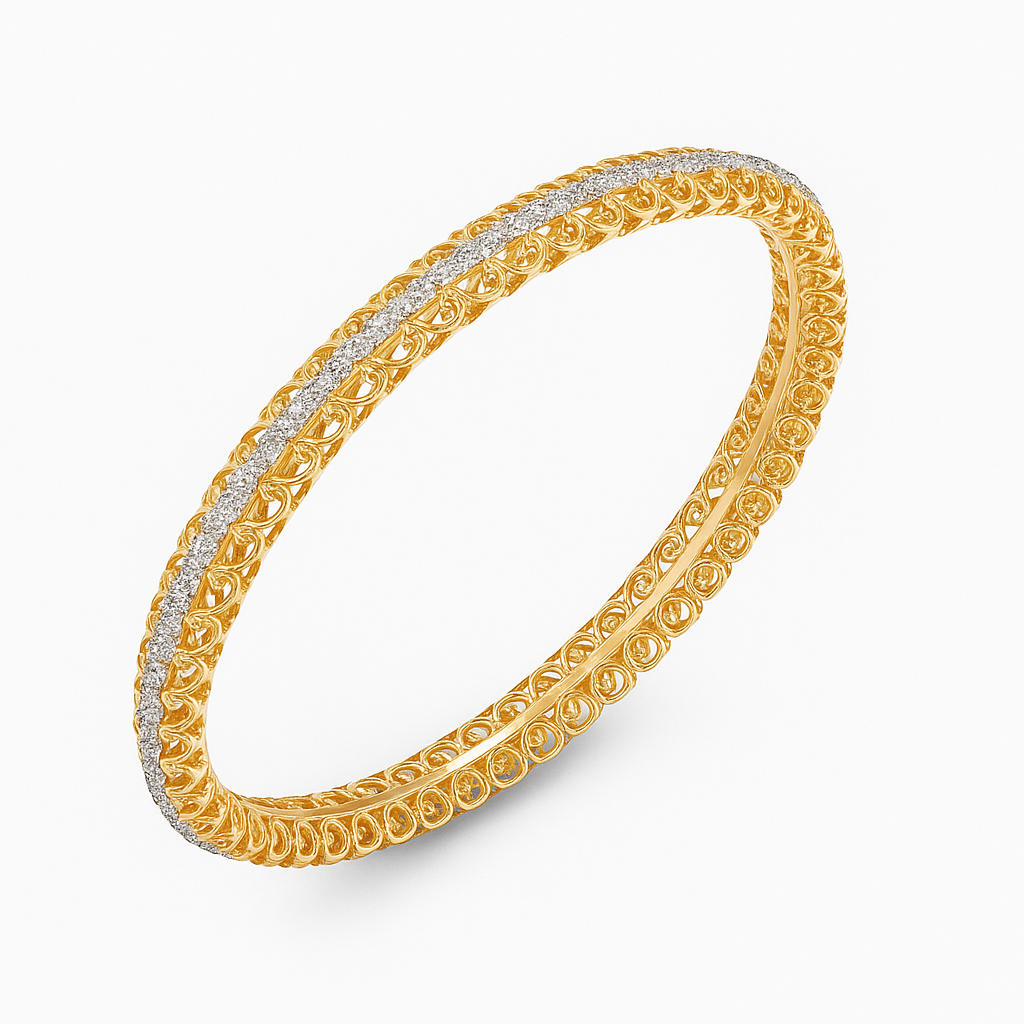 Lustrous Lace Lab Grown Diamond Bangle