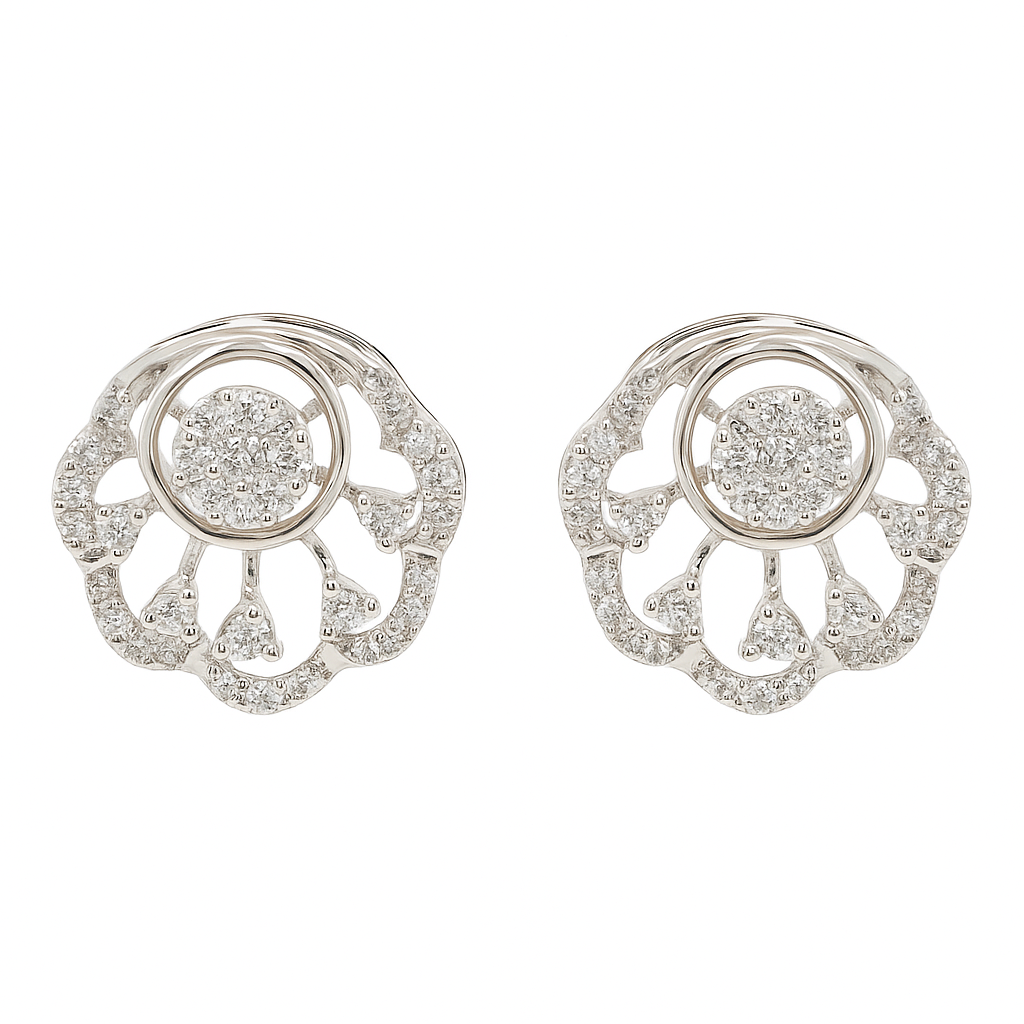 Glacial Blossom Lab Grown Diamond Earrings
