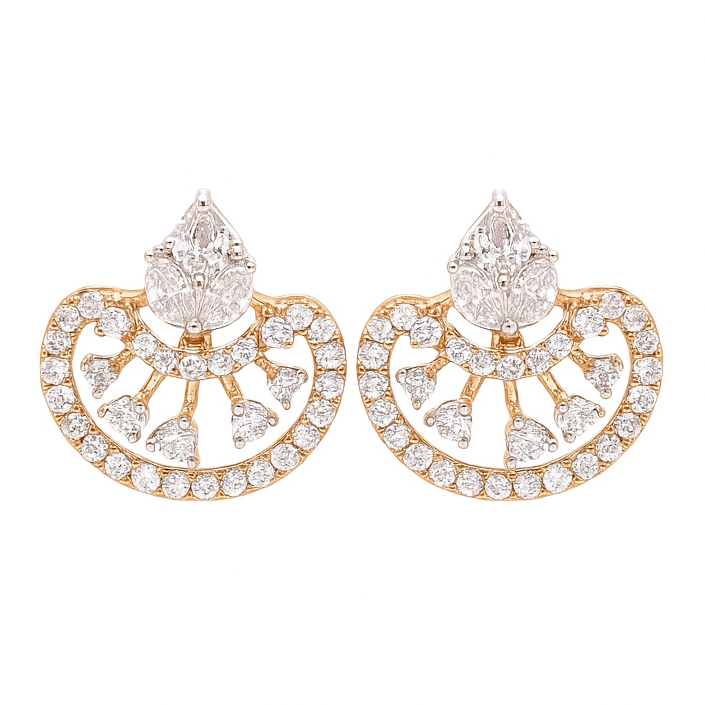 Mayura Feather Lab Grown Diamond Earrings
