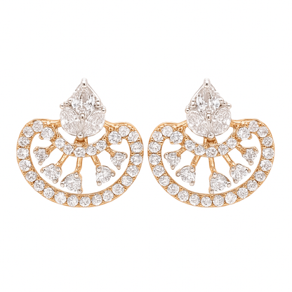 Mayura Feather Lab Grown Diamond Earrings