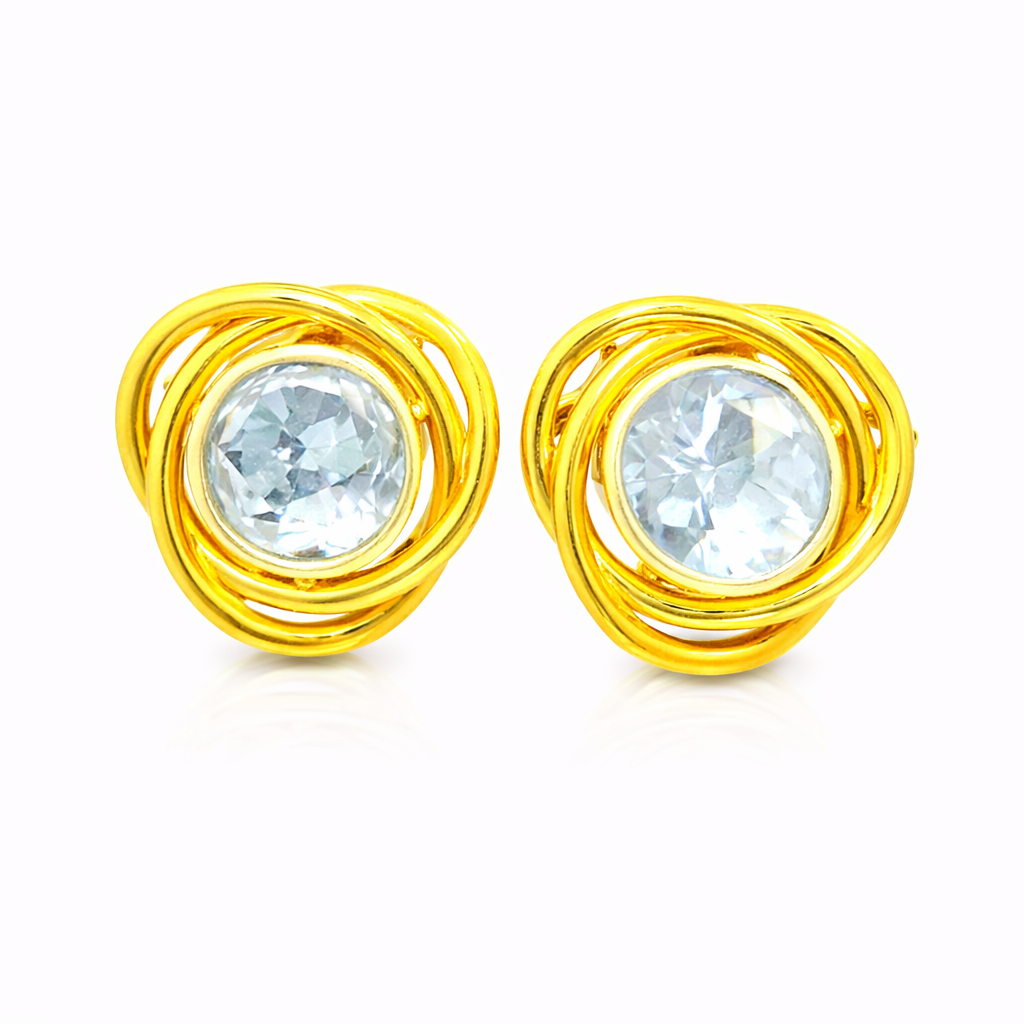 Coiled Sparkle Lab Grown Polki Earrings