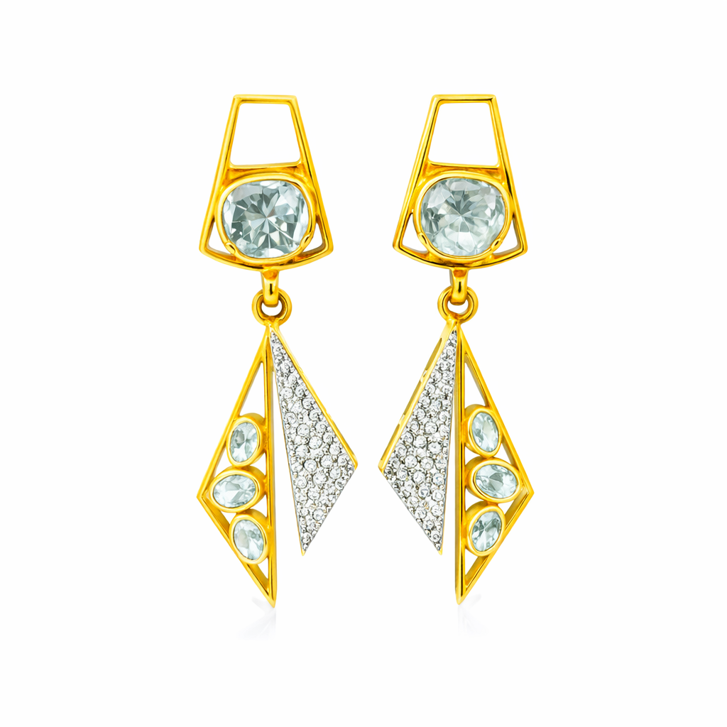 Radiant GeoGlitz Lab Grown Polki Earrings