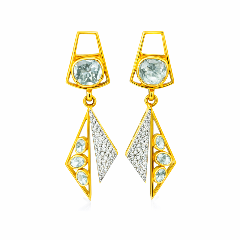 Radiant GeoGlitz Lab Grown Polki Earrings