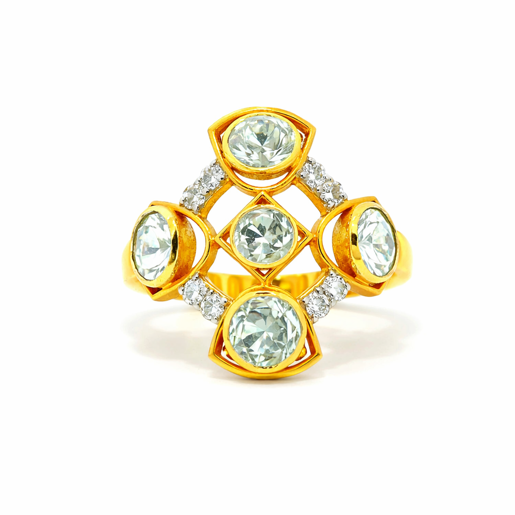 Gilded Quintet Lab Grown Polki Ring