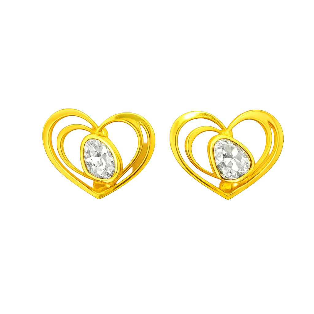 Heart Sparkle Lab Grown Polki Earrings