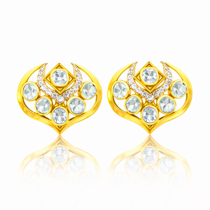 Radiant Crescent Lab Grown Polki Earrings