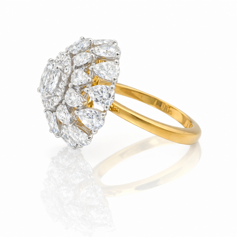 Elegant Lab Grown Diamond Cluster Ring