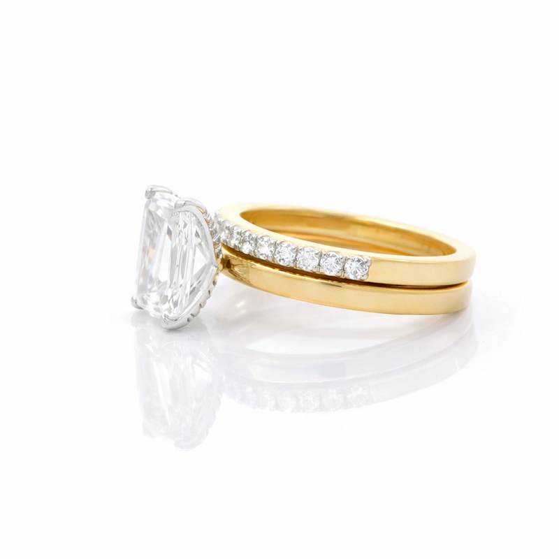 Emerald Prism Solitaire Lab Grown Diamond Ring