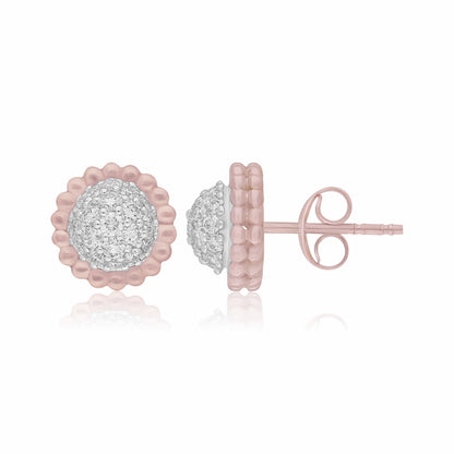Beaded Halo Lab Grown Diamond Earrings