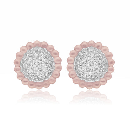 Beaded Halo Lab Grown Diamond Earrings