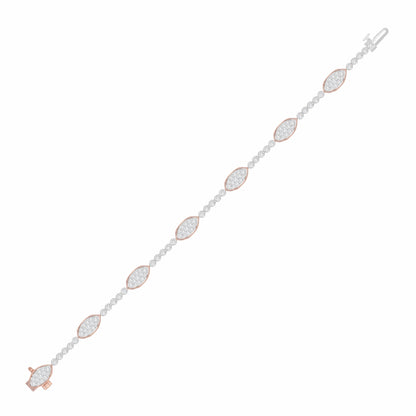 Rosy Starlit Path Lab Grown Diamond Bracelet