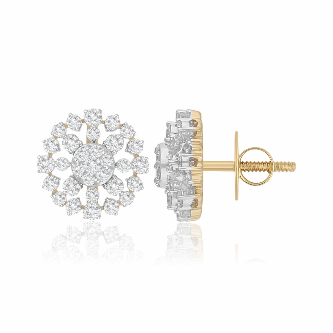 Concentric Lab Grown Diamond Flower Earrings