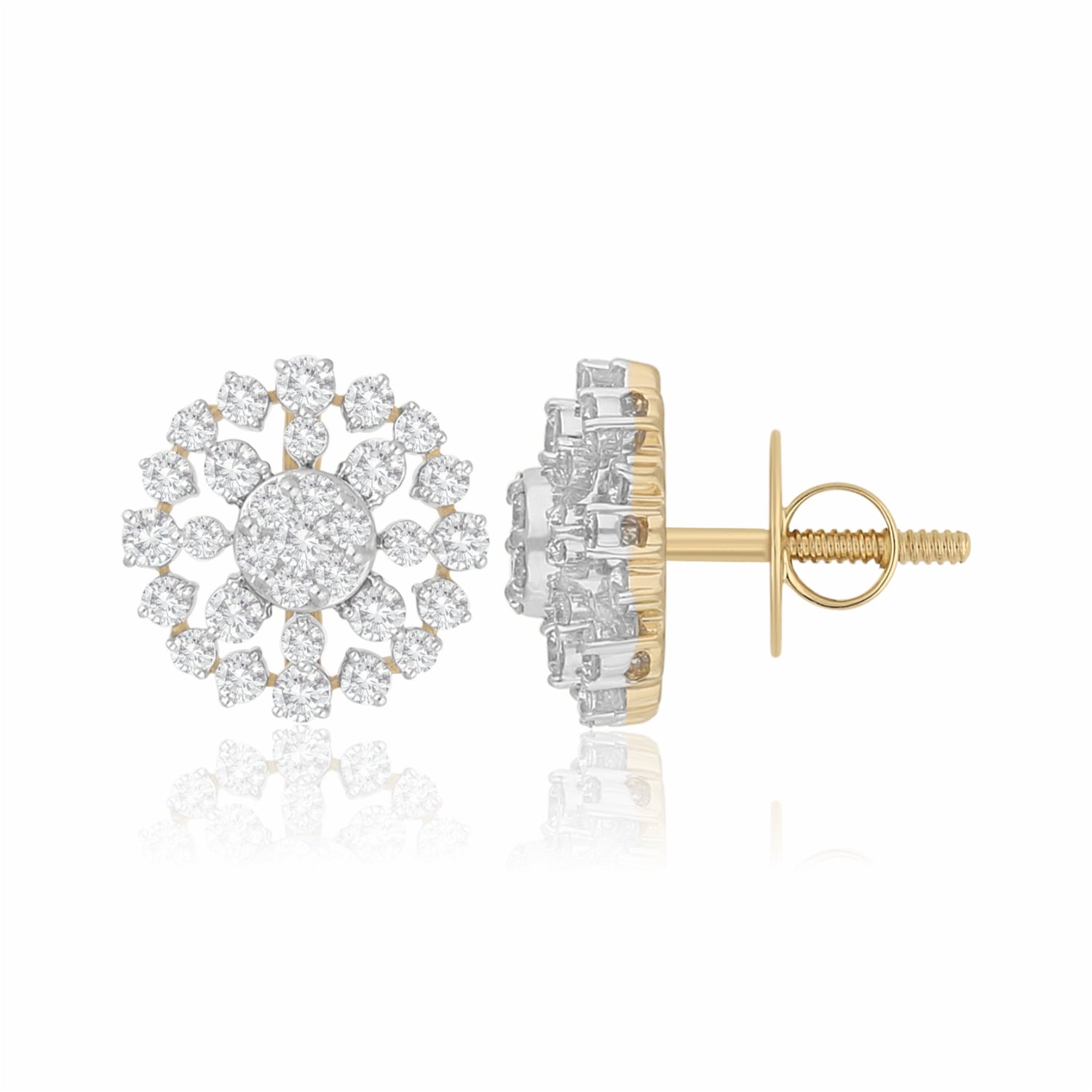 Concentric Lab Grown Diamond Flower Earrings