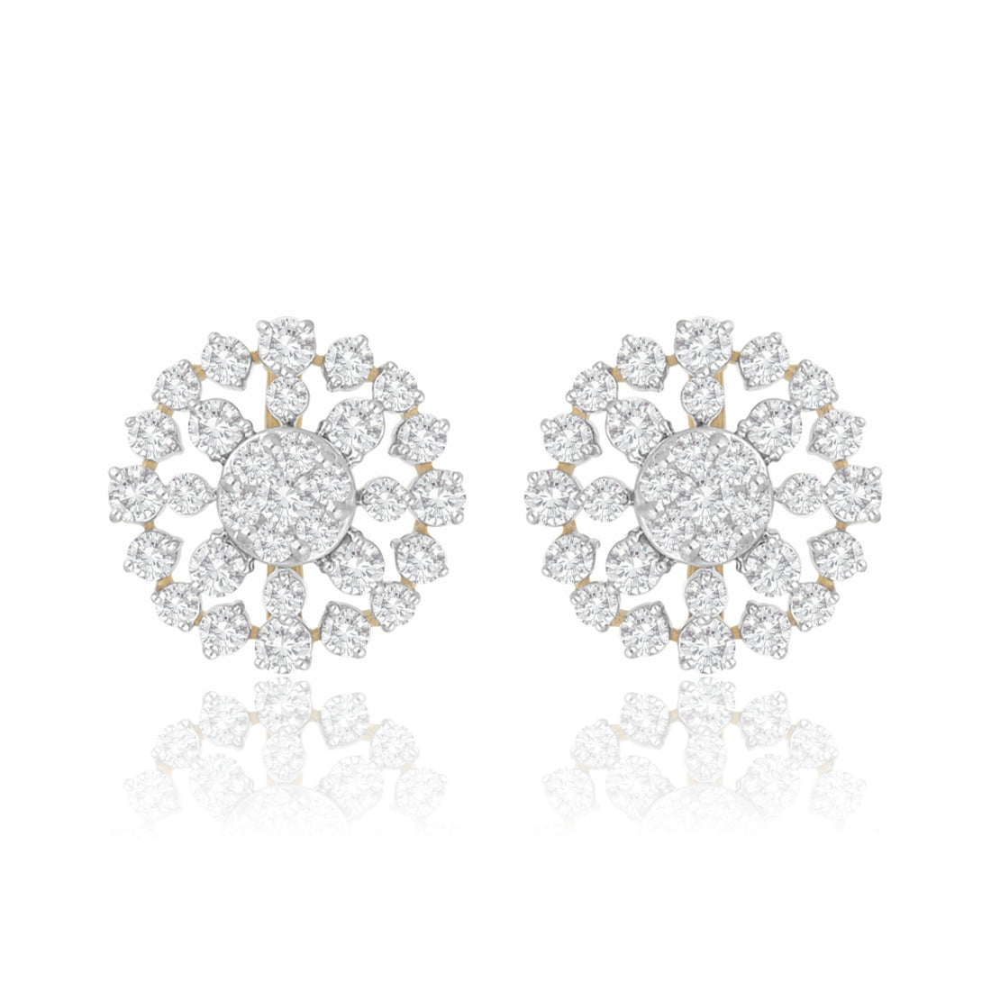 Concentric Lab Grown Diamond Flower Earrings