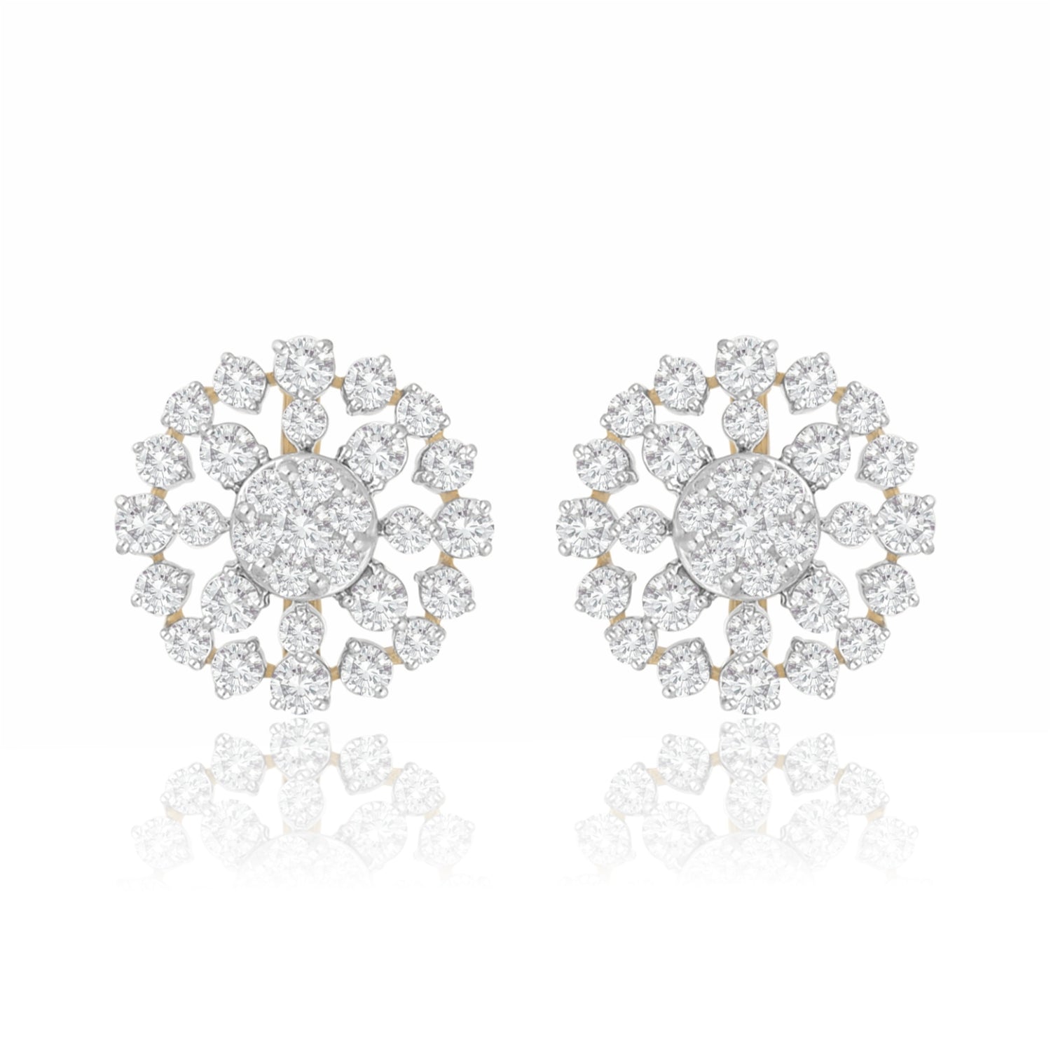 Concentric Lab Grown Diamond Flower Earrings