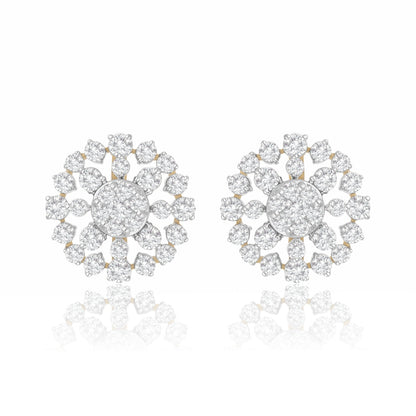 Concentric Lab Grown Diamond Flower Earrings