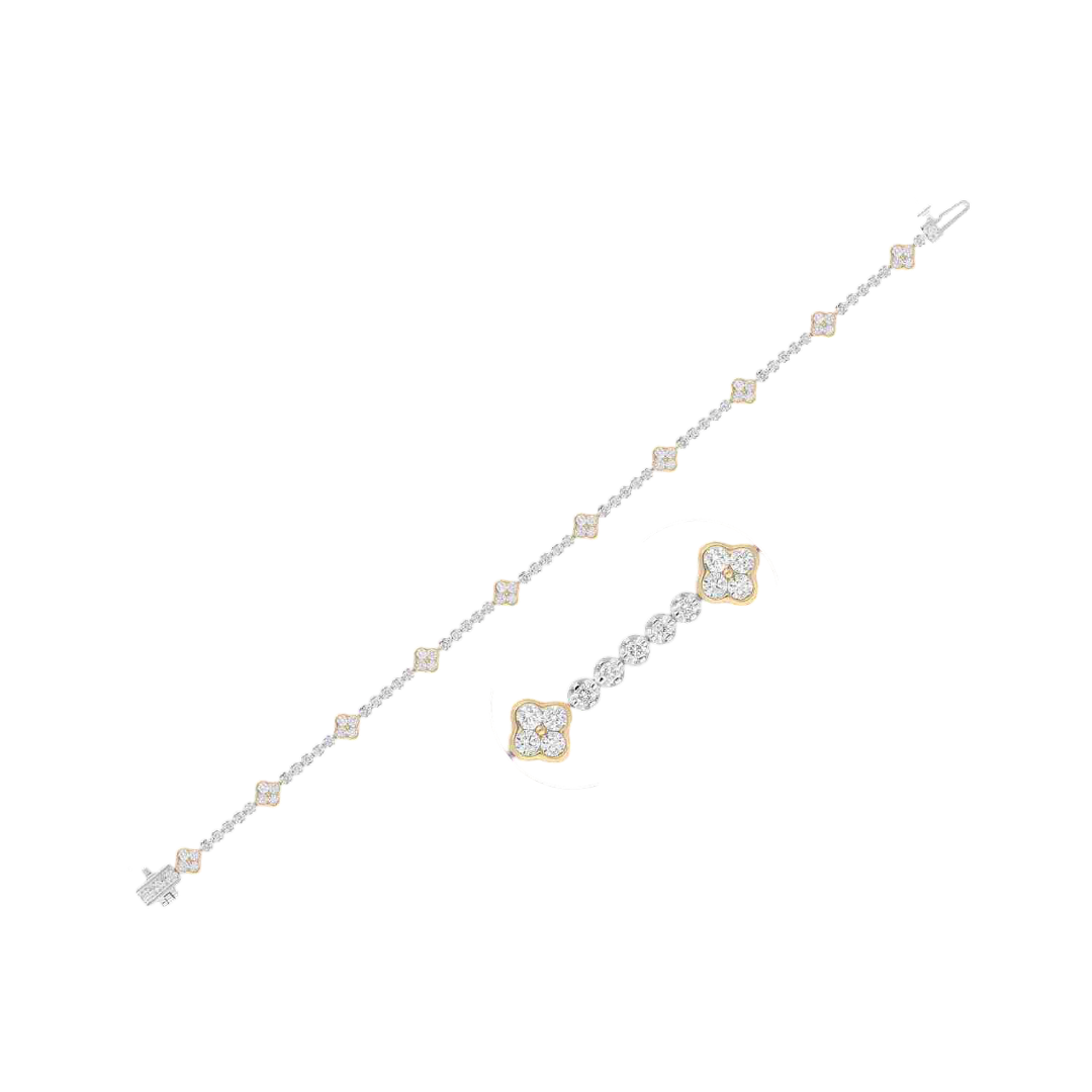 Linked Floral Lab Grown Diamond Bracelet