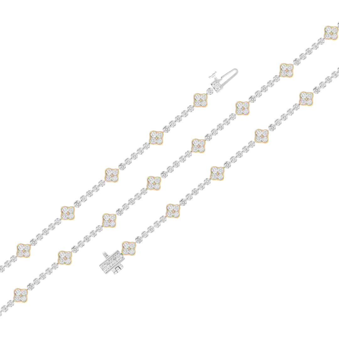 Linked Floral Lab Grown Diamond Bracelet