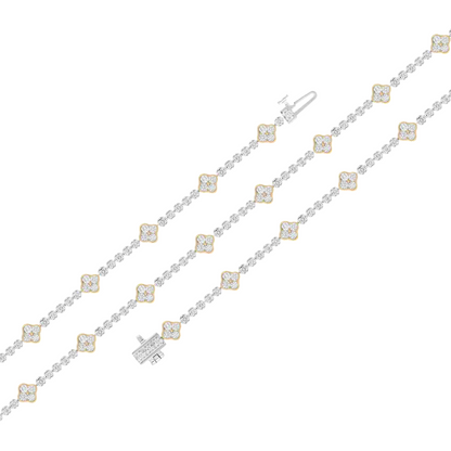 Linked Floral Lab Grown Diamond Bracelet