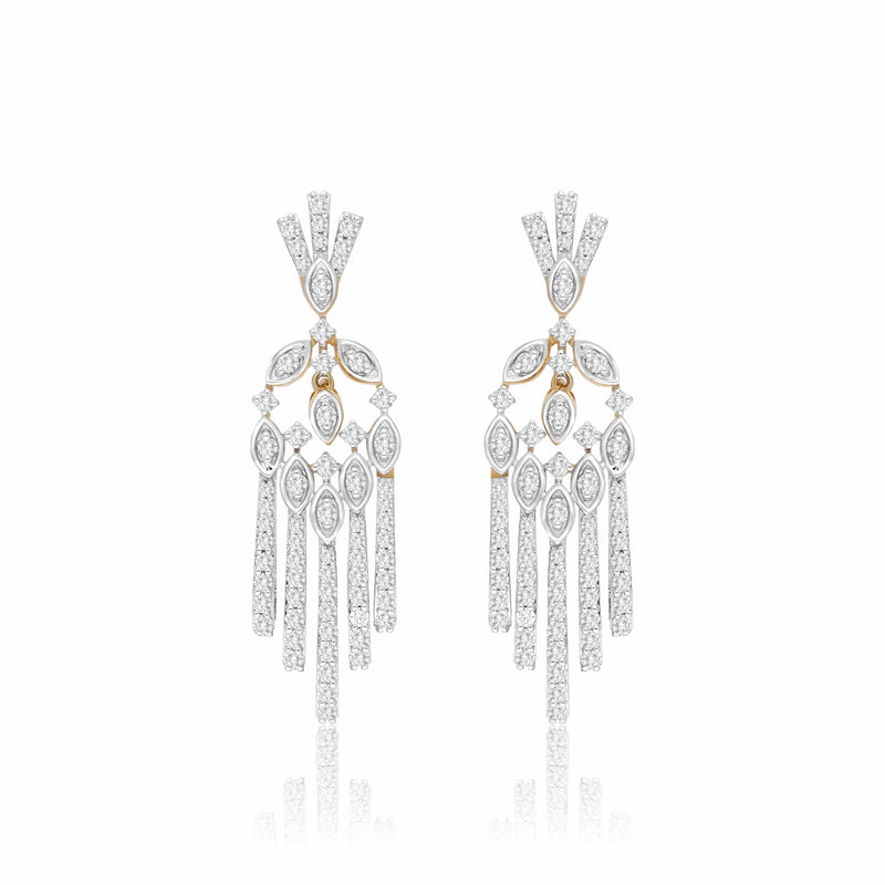 Deco Cascade Lab Grown Diamond Chandelier Earrings