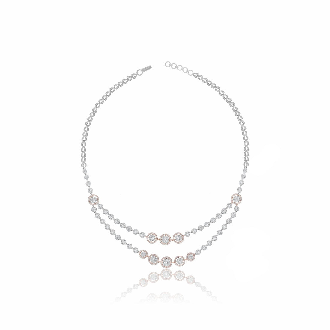 Layered Lab Grown Diamond Cluster Necklace