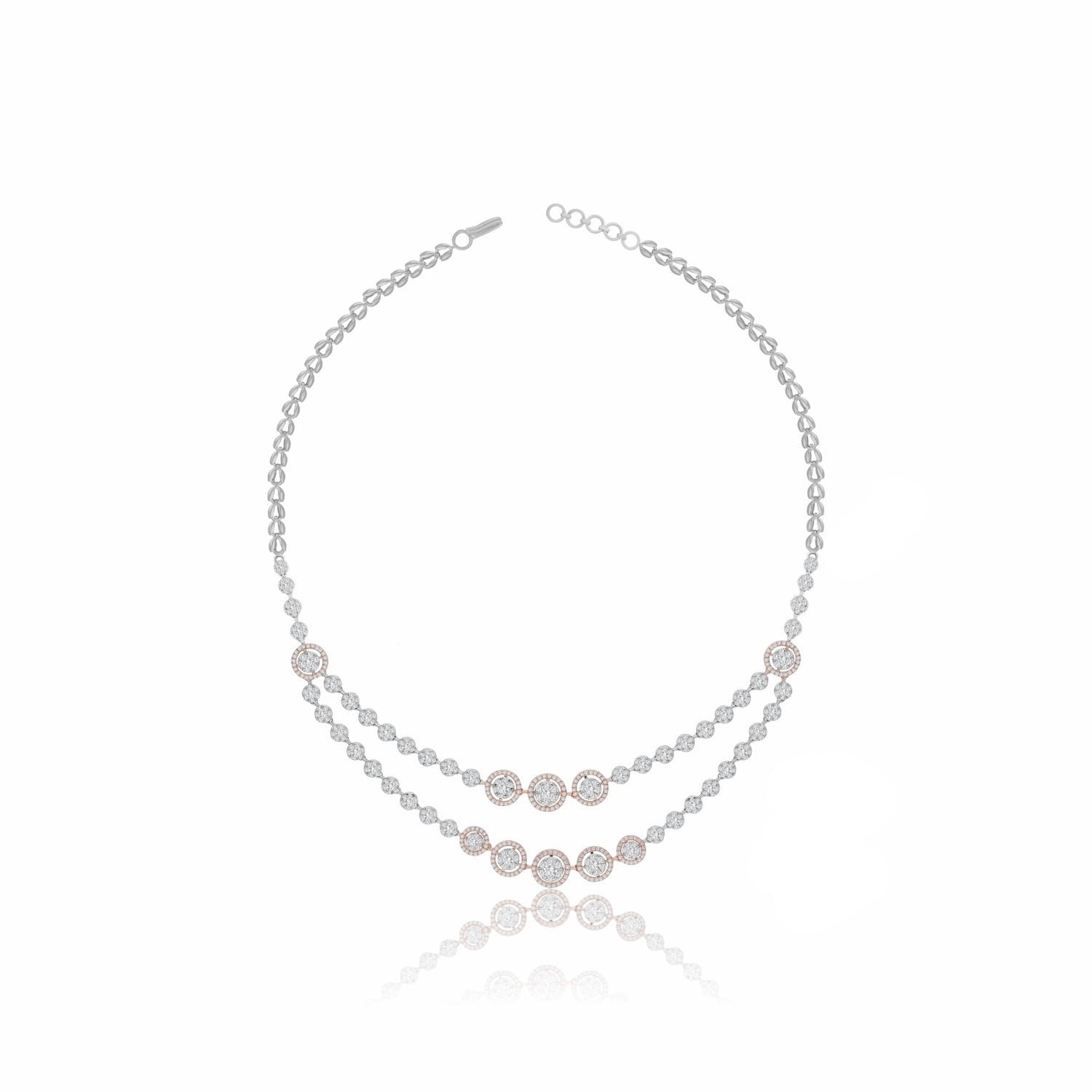 Layered Lab Grown Diamond Cluster Necklace