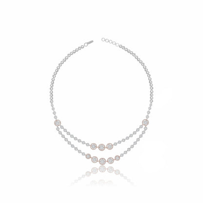 Layered Lab Grown Diamond Cluster Necklace