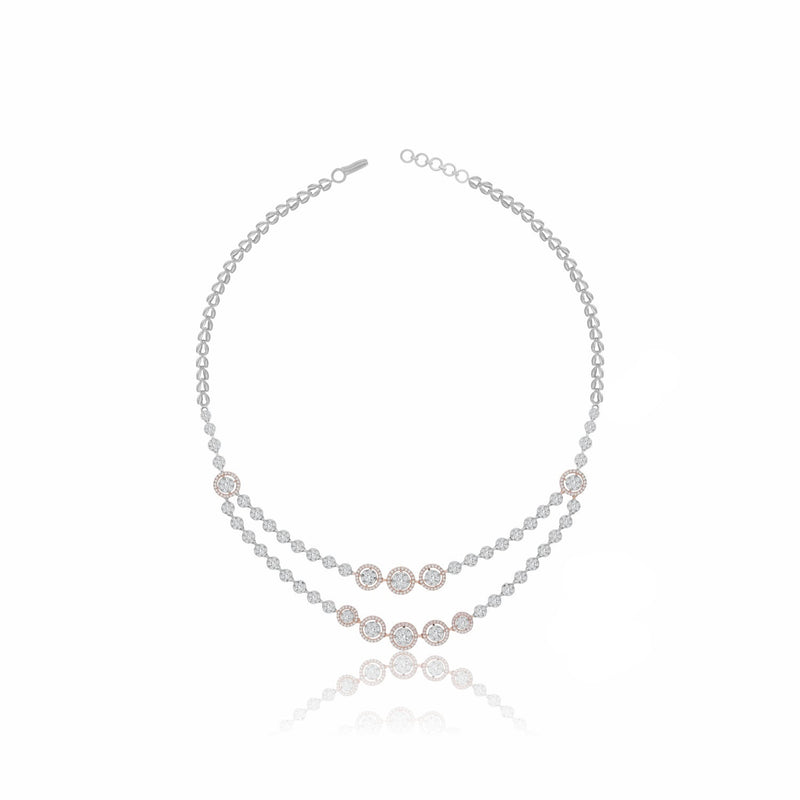 Layered Lab Grown Diamond Cluster Necklace